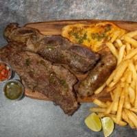 Personal Mix Grill / Parrillada Personal  · Flap steak, short rib, chicken, argentinian sausage with one side / Churrasco, tira de asado...