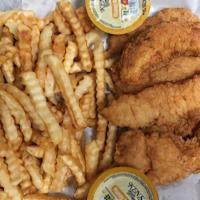 4  Piece Chicken Tender Combo · 4 piece chicken tender with french fries OR fried rice with 20 oz drink