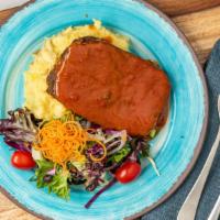 Shanty’S Meatloaf Plate · Moist & tender with a sweet tomato gravy over Idaho mash with a house salad.