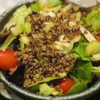 Green Salad · Lettuce, tomato, quinoa crispy, bok choy ponzu.