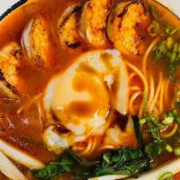 Shrimp Stir-Fry Noodles · Fresh Noodles, Onion, Bell Pepper, Mushroom, Bok Choy, Gochujang Shrimp