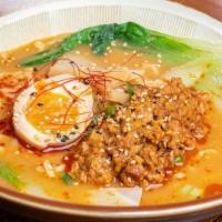 Miso Tan Tan Ramen · Chicken, pork, and vegetable broth with premium red miso paste, tamansoy sauce, and mirin sa...