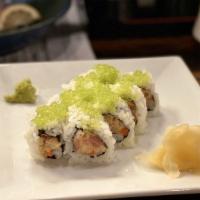 Bonsai Roll · Smoke salmon, white fish, smelt roe, crab stick, avocado wrapped in seaweed. Flash fried. Se...