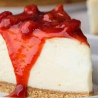 Strawberry Cheesecake · New York style cheesecake topped with a strawberry compote.