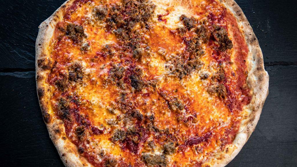 Pizza Spicy Sausage · TOMATO SAUCE, MOZZARELLA, SAUSAGE, SPICY CALABRIAN PEPPER