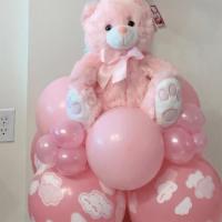 Stuffed Bear Bouquet · Option to come in blue or pink. Comes with a stuffed bear and 6 balloons.