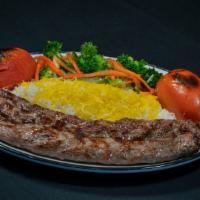 Beef Kubideh · Cannot be spicy.  Two skewers of juicy seasoned ground beef with grated onions.