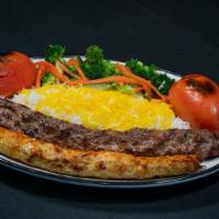 Kubideh Combo Kabob · Cannot be spicy. One skewer of beef kubideh and one skewer of chicken kubideh.