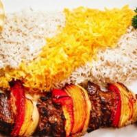 Shish Kabob · Pieces of filler skewered in a light onion marinade, most tender cut cooked over charbroiled...