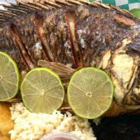 Fried Fish · With rice and beans Plantain