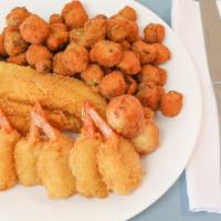 2 Pc Fish & 6 Pc Shrimp Combo · Whiting or Trout, Hushpuppies, Tartar Sauce, Cocktail Sauce. Choose Tilapia or Catfish for a...