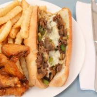 Philly Combo · Beef or Chicken, Cheese, Onion, Mushroom, Green Peppers. Add 6PC Wings for an additional cha...
