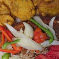 Fried Fish Dinner · With Plantain and Rice