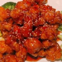 Sesame Entrée · Includes your choice of fried chicken, beef, or shrimp tossed in a sesame sauce and served w...