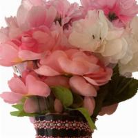 Decorative  · Gravesite bouquet with ground stake.
Embellished floral vase.
request colors of rhinestones ...