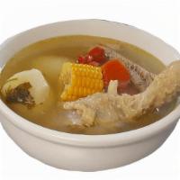 Caldo De Pollo / Chicken Soup (Grande/Large) · Chicken Soup - Comes with Tortillas, Salsa, Cilantro and Onions