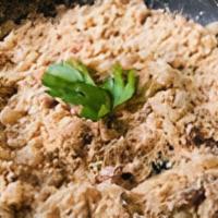 Farofa · Made with manioc (cassava) flour, which is toasted in a skillet with butter, onions, olive o...