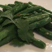 Green Beans · Fresh Green Beans Sautéed in Garlic Parmesan Seasonings.
