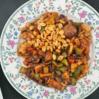 Kung Pao Chicken · Hot & Spicy. Chicken and peanut stir-fried with mixed vegetables in a hot Szechuan sauce.