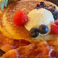 Buttermilk Pancake · One 4oz pancake with maple syrup