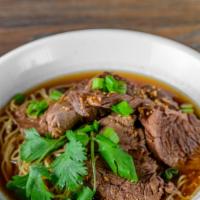 Beef Stew Boat Noodles · Beef stewed boat noodles, rice noodles or egg noodles, bean sprouts, roasted crispy garlic o...