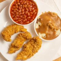 3 Breast Strips Combo With 2 Sides · Served with a biscuit.