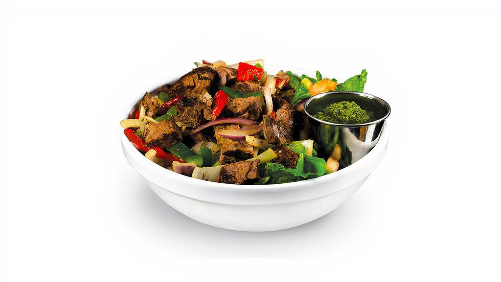 Steak Bowl · Steak sautéed with bell peppers, onions, and our special seasoning. Includes a sauce.