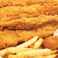 Fish Plate · comes with french fries, hushpuppies, and coleslaw. (Choose one type of fish; Catfish, Whiti...