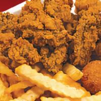 Oyster Plate · comes with french fries, hushpuppies, and coleslaw.