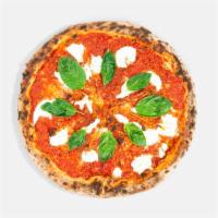 Margherita Pizza · Marinara, fresh mozzarella, roma tomatoes, EVOO, and fresh basil. That's a freaking good piz...