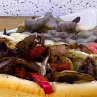 Philly Deluxe · Grilled Pepper, onions and mushroom, and cheese.