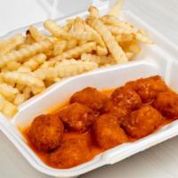 Boneless Wings & Fries · Served with fries and choice of ranch or blue cheese. Choose mild, medium, hot, lemon pepper...