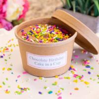 Birthday Cake In A Cup · Vanilla cake, Vanilla buttecream and confetti inside a cup.