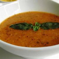 Lentil Soup · Traditional turkish soups cooked fresh daily, served with hot pita bread.