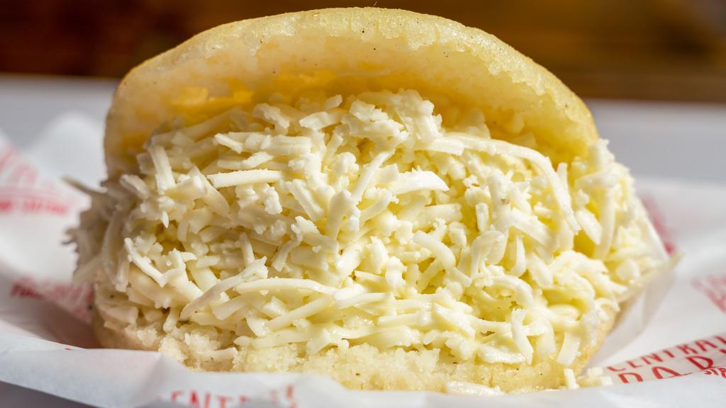 Arepa Cheese · Arepa filled with white cheese.