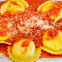 Cheese Ravioli · With tomato or pink sauce.