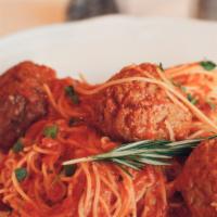 Kid’S Angel Hair Pasta · Angel hair pasta with marinara sauce with your choice of meatballs or meat sauce.