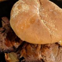 Beef Brisket Sandwich · A traditional BBQ beef sandwich.