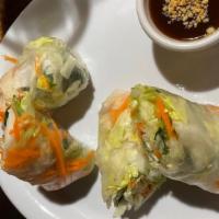 Salad Roll · (2 Pieces) Rice paper wrap with steamed shrimps’ fresh lettuce, carrots, basil, mint, rice n...