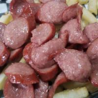 Salchipapa (Peruvian Style Salchipapa) · Hot dog and French fries