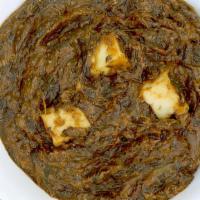 Saag Paneer Entree · Creamed Spinach with cubed Indian cheese. All Entrees come in a 16 oz portion, served with r...