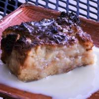 Bread Pudding · With a chocolate glaze
