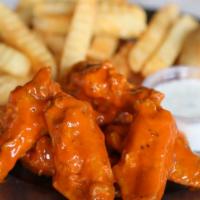 10 Pc Wings & Fries · Served with ranch or blue cheese.