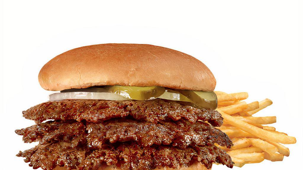 Triple 'N Cheese Steakburger 'N Fries · More than 1/3 pound with melted American cheese.