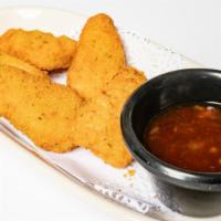 Jalapeño Cheddar Bites · Crab, cheddar and jalapeño breaded and deep fried served with sweet chili sauce.
