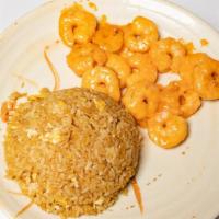 Shrimp Hibachi · Shrimp grilled in our signature pink served with rice (fried rice has eggs only), yum yum an...