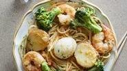 Shrimp Pasta Bowl · Bowl comes with four jumbo shrimps, potato, broccoli, egg and pasta.