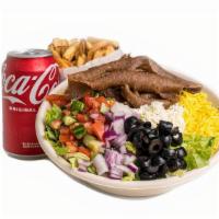 Rice Bowl Combo  · Fresh veggies, homemade tzatziki and choice of protein with choice of side and beverage