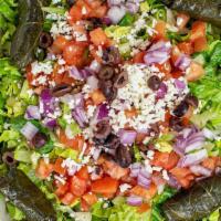 Large Greek Salad Family Meal · Greek Salad includes Romaine Lettuce, Tomato, Cucumber, Red Onion, Feta Cheese, Kalamata Oli...