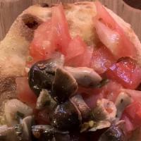 Mixed Mushroom Bruschetta · Mixed mushrooms, tomato, salt, pepper, and extra virgin olive oil.